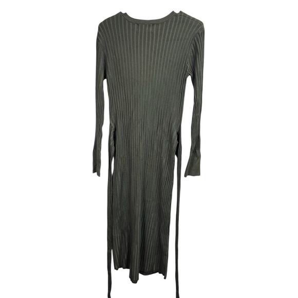 Modern Citizen Carmen Tie-Front Ribbed Dress Willow Green XL - Picture 8 of 8